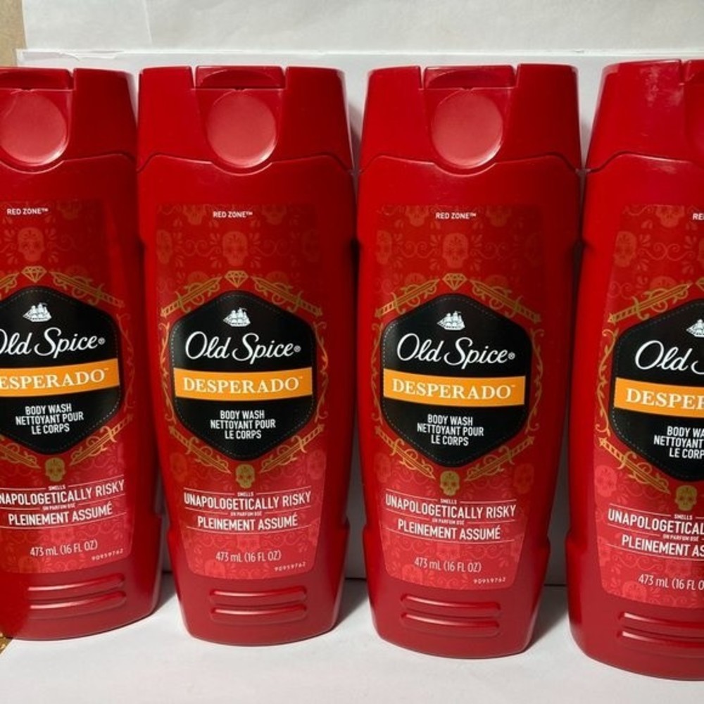Old Spice Desperado Body Wash Red Zone 16oz 4 Bottles DISCONTINUED Men